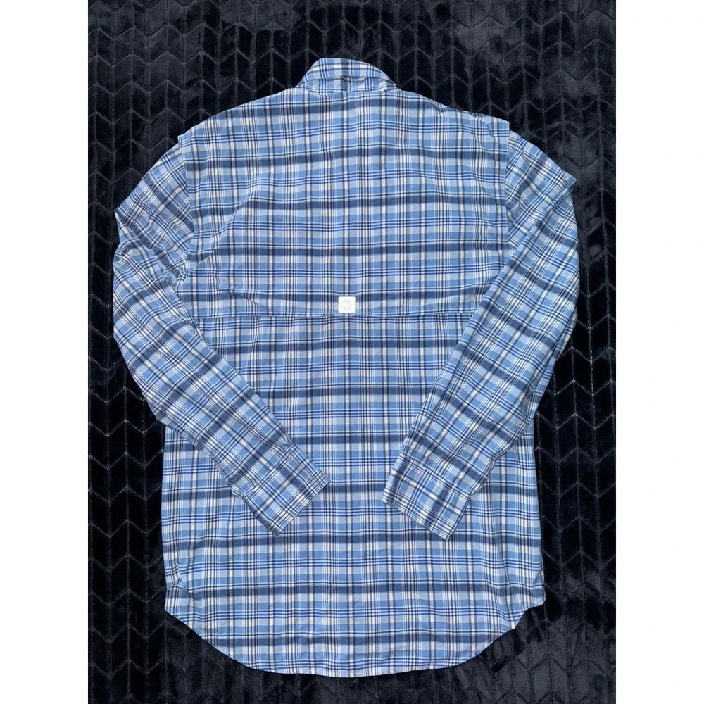 Vineyard Vines Harbor Shirt Blue Plaid Button Down Fishing Vented Back Sz XS - Picture 7 of 10